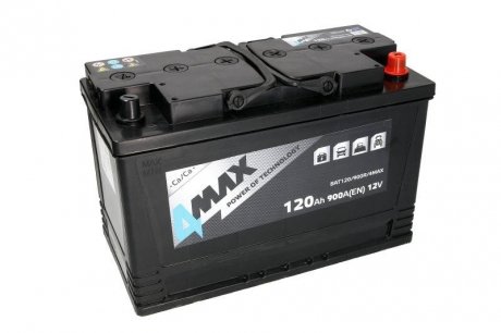 Аккумулятор 12В 120Ач/900А (Стандартный полюс P+) 348x175x234 B03 - ножка высотой 10,5 мм (Старт) 4MAX BAT120/900R/4MAX (фото 1)