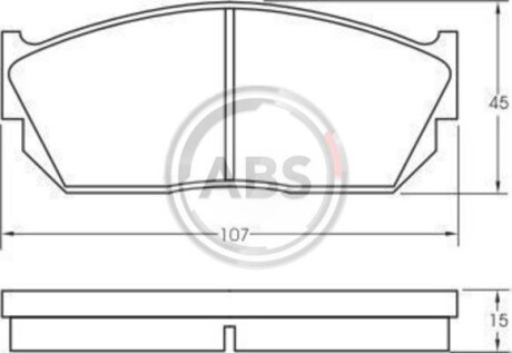 Фото автозапчасти гальмівні колодки перед. HONDA CIVIC III 1.2-1.5 83-87 A.B.S. 36495