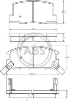 Фото автозапчасти гальмівні колодки, дискове гальмо (набір) A.B.S. 36605