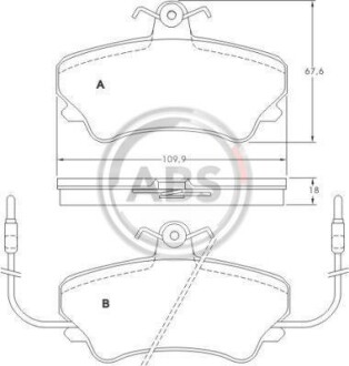 Фото автозапчасти гальмiвнi колодки дисковi A.B.S. 36768