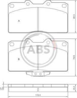 Фото автозапчасти гальмівні колодки дискові (1 к-т) A.B.S. A.B.S. 36839