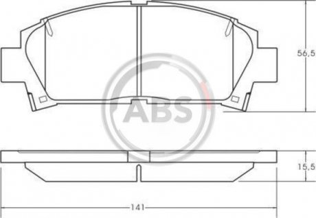 Гальмівні колодки перед Avensis/Camry/Carina 89-03. A.B.S. 36866 (фото 1)