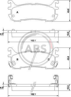 Фото автозапчасти гальмівні колодки дискові (1 к-т) A.B.S. A.B.S. 36927