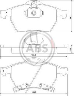 Фото автозапчасти гальмівні колодки дискові (1 к-т) A.B.S. A.B.S. 37116