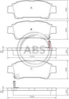 Колодки гальмівні задн. Estima/Previa/Avensis 00-06. A.B.S. 37228 (фото 1)