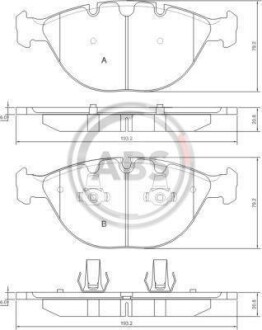 Фото автозапчастини гальмівні колодки дисковi Bmw X5 E53 01- 4,6 A.B.S. 37369