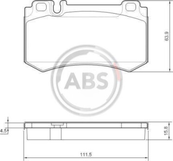 Фото автозапчасти гальмівні колодки дискові (1 к-т) A.B.S. 37454