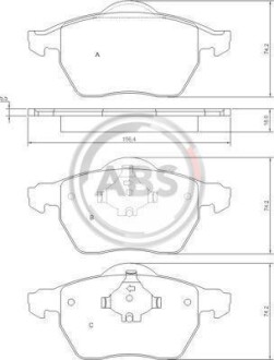 Фото автозапчасти гальмівні колодки дискові (1 к-т) A.B.S. A.B.S. 37514