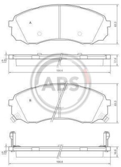 Фото автозапчасти колодки тормозные дисковые HYUNDAI H-1 2.5CRDI 08-,CARNIVAL III 2.2CRDI-2.9CRDI 06- передн. (ABS) A.B.S. 37618