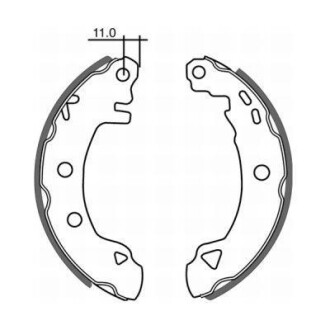 Фото автозапчастини гальмівна колодка ALFA ROMEO 145, 146, 33; CITROEN AX; FIAT BRAVA, BRAVO I, MAREA; LANCIA DELTA II; RENAULT 19 I CHAMADE, 19 II, 19 II CHAMADE, MEGANE SCENIC 1.1-1.9D 05.83-12.02 ABE C0R006ABE