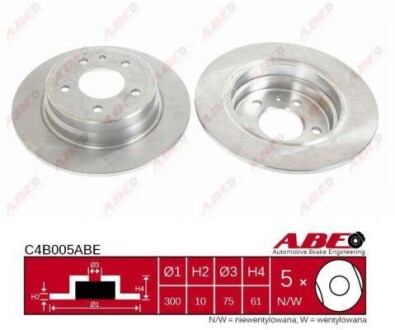 Фото автозапчасти тормозной диск задний левая/правая BMW 5 (E34) 1.8-3.6 06.87-07.96 ABE C4B005ABE