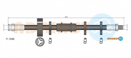 Фото автозапчастини fiat шланг тормозной пер. uno 83-92 ADRIAUTO 11.1246