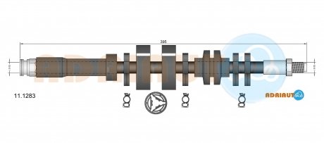 Фото автозапчасти fiat шланг тормозной пер. лев.punto -99 ADRIAUTO 11.1283 (фото 1)