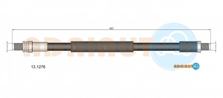 Фото автозапчасти ford шланг тормозной зад. escort 95- (диски) ADRIAUTO 13.1276 (фото 1)