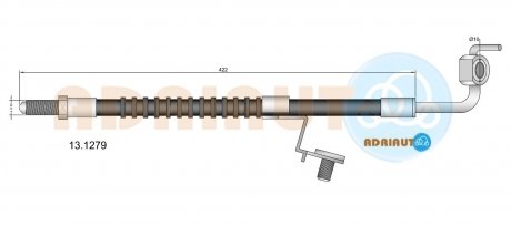 Фото автозапчасти ford шланг гальмівний передн. прав. 1,3 escort/orion 90- ADRIAUTO 13.1279