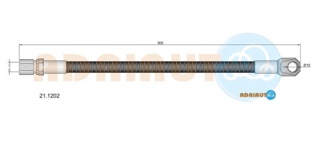 Фото автозапчастини vaz шланг гальмівний передн.лів. niva ADRIAUTO 21.1202 (фото 1)