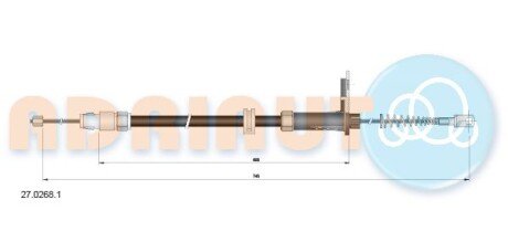 Фото автозапчастини db трос ручного гальма x204 ADRIAUTO 27.0268.1