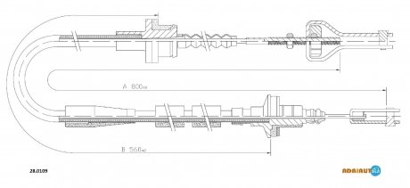 Фото автозапчасти тросик сцепления ADRIAUTO 28.0109