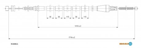 Фото автозапчастини трос зупиночних гальм ADRIAUTO 33.0242.1