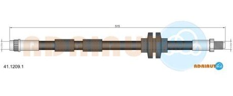 Фото автозапчасти renault шланг гальмівний передн. лів/пр 515мм kangoo 08- ADRIAUTO 41.1209.1