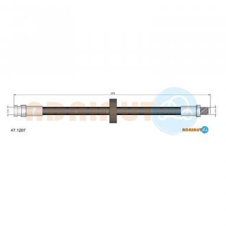 Фото автозапчастини skoda шланг тормозной пер. favorit -93 ADRIAUTO 47.1207 (фото 1)