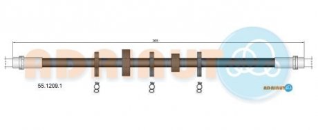 VW Гальмівний шланг правий TRANSPORTER T4 1.9-2.8 90- ADRIAUTO 55.1209.1 (фото 1)