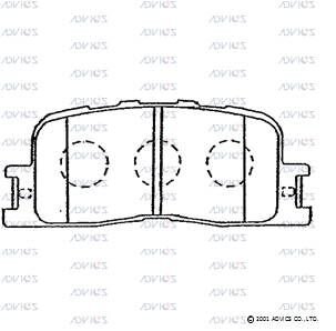 Фото автозапчасти колодки дисковые задние Camry ACV30, ACV31, MCV30 01-06, Highlander ACU2, MCU2 00-03, Lexus ES300 MCV30 01-06, ES330 MCV31 03-06 зад ADVICS A2N104