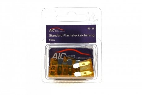 Запобіжник 5А (стандартний) (к-кт 5 шт.) AIC Germany 52118 (фото 1)