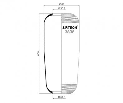 Фото автозапчасти мембрана пневмоподушки 838n=873n mb 1114-2024 /t/at Airtech 0802020163