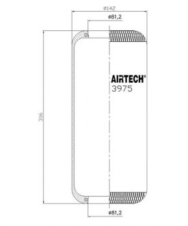 Фото автозапчастини мембрана пневмоподушки 975n iv.bus /at Airtech 0802020201