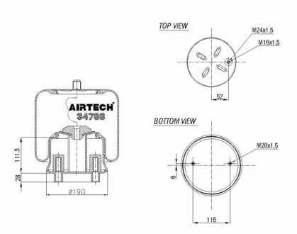 Фото автозапчастини пневморесора 4786np01 mb atego 2 kpl/p/at Airtech 0802020523