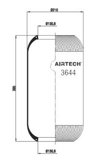 Фото автозапчасти мембрана пневмоподушки 644n mb,daf,iv./ac Airtech 0802021400