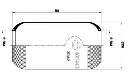 Пневморессора подвески без стакана 644N Airtech 110002 (фото 1)