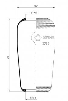 Пневморесора підвіски без склянки 720N 110121 3720 Airtech 110122 (фото 1)
