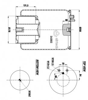 Пневматическая рессора с металлическим стаканом Airtech 135512 (фото 1)