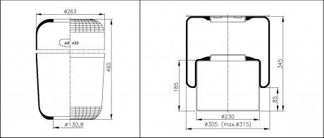 Фото автозапчастини пневмоподушка 716N MAN, Volvo Airtech 3716