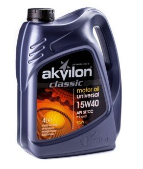 Фото автозапчасти масло двигателя (4L+) SAE 15W40 API CD, SF AKVILON AKVILON CLASSIC 15W40 4L