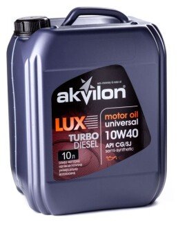 Фото автозапчасти масло двигателя (10L+) SAE 10W40 API SJ/CF AKVILON AKVILON LUX D 10W40 10L