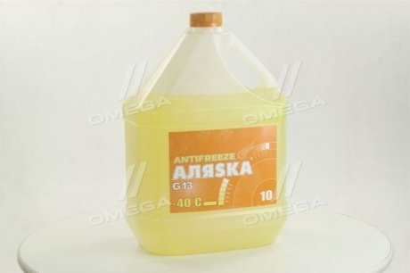 Фото автозапчастини антифриз ANTIFREEZE-40 (жовтий) Каністра 10л/9,83 кг АЛЯСКА 5371