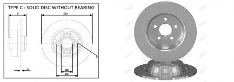 Фото автозапчасти диск гальмiвний FORD S-MAX (CJ, WA6) [01/15-]2.5 FHEV (E1GC2A315CC) APPLUS 61873AP