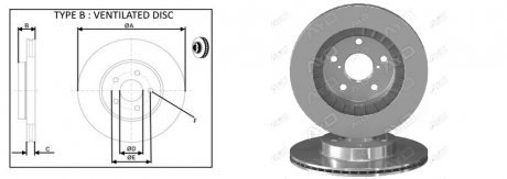 Фото автозапчасти диск гальмiвний TOYOTA RAV 4 I (_A1_) [01/94-09/00]2.0 (4351242010) APPLUS 61949AP