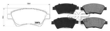 Фото автозапчасти колодки гальмiвнi RENAULT MEGANE II (BM0/1_, CM0/1_) [09/02-01/11]1.4 16V (7701209444) APPLUS 71202AAP