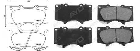 Фото автозапчасти колодки гальмiвнi TOYOTA 4 RUNNER IV (_N21_) [08/02-12/09]4.7 (UZN210) (0446504070 | 446504070) APPLUS 71396AAP