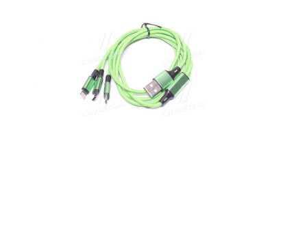 Фото автозапчастини кабель 3 в 1, USB MicroUSB+TypeC+Lightning, 1м <> ARMER ARM-MC001