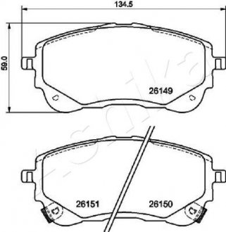 Фото автозапчасти колодки гальмівні (передні) Toyota Corolla XII 18-/Suzuki Swace 20- ASHIKA 50022027