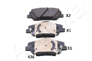 Гальмівні колодки диск.передні Hyundai i30, Kia Ceed,Rio III,Sorento II 1.1CRDi-2.4i 09- ASHIKA 500KK26 (фото 1)