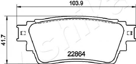 Гальмівнi колодки дисковi задні Mitsubishi Lancer/Outlander 1.5/2.2D/2.4H 10.17- ASHIKA 51-05-515
