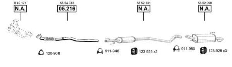 Фото автозапчастини вихлопна труба OPEL ASTRA G, ASTRA G CLASSIC, ASTRA H, ASTRA H GTC 1.2/1.4/1.4LPG 09.00-10.10 ASMET 05.216