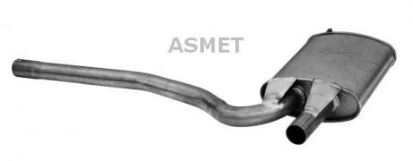 Глушник вихлопної системи середній AUDI A4 1.6/1.9D 11.94-09.01 ASMET 06.017