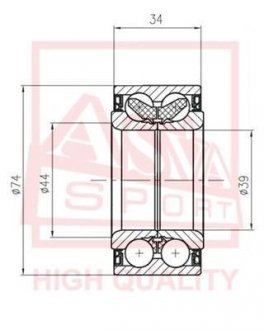 Фото автозапчастини подшипник передн ступ ASVA DAC3974003634